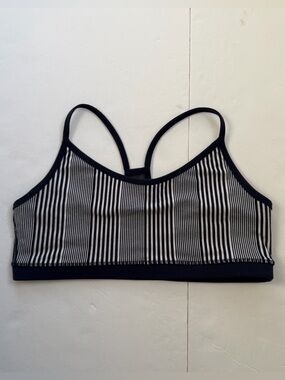 lululemon striped navy and white sports bra